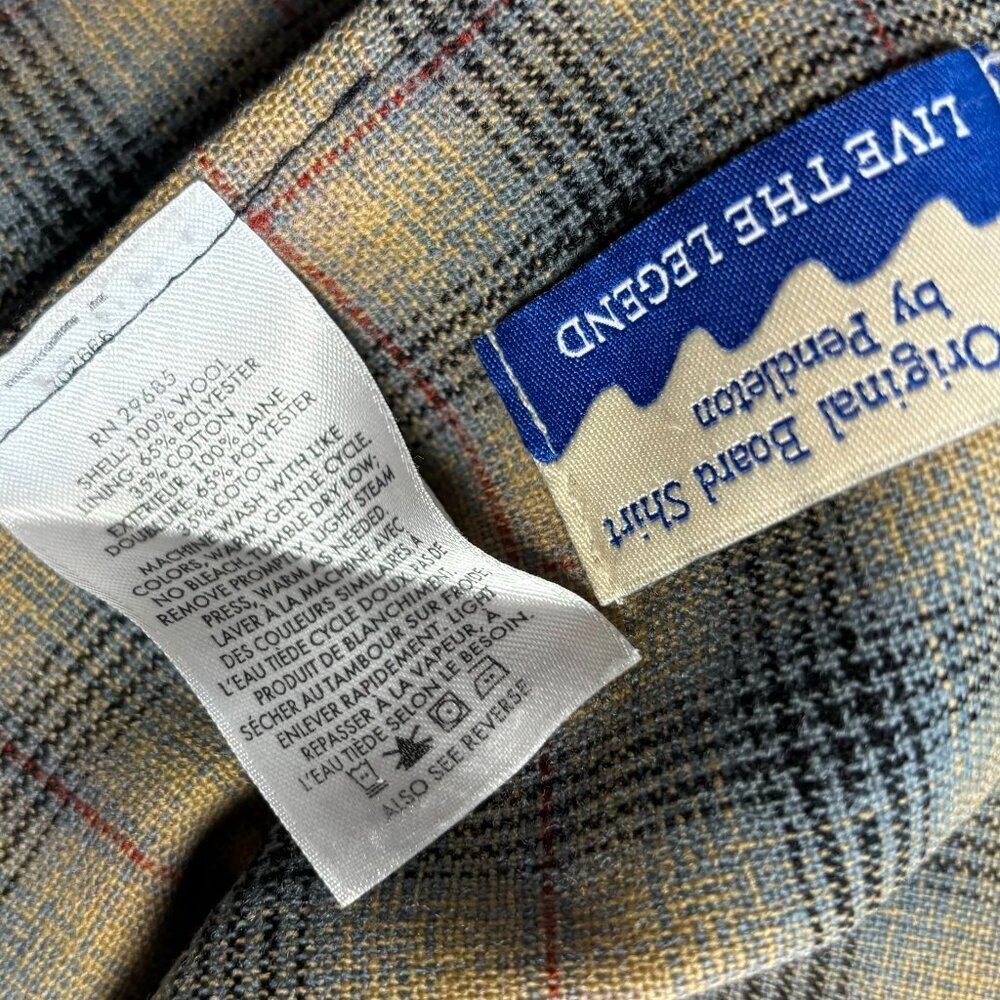 Pendleton Mens Board Shirt Jac Flannel Button Down Size Medium Plaid Long Sleeve - Picture 16 of 16